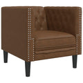 vidaXL Chesterfield Brown Faux Suede Armchair, Armchair, Relaxation Armchair, Faux Leather Armchair, Single Armchair, TV Armchair