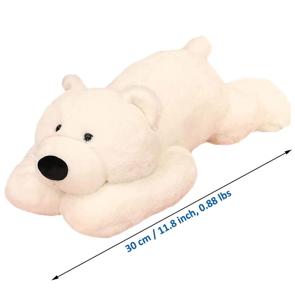 Doireum Weighted Polar Bear Stuffed Animal Plush Toy 11.8 inch White