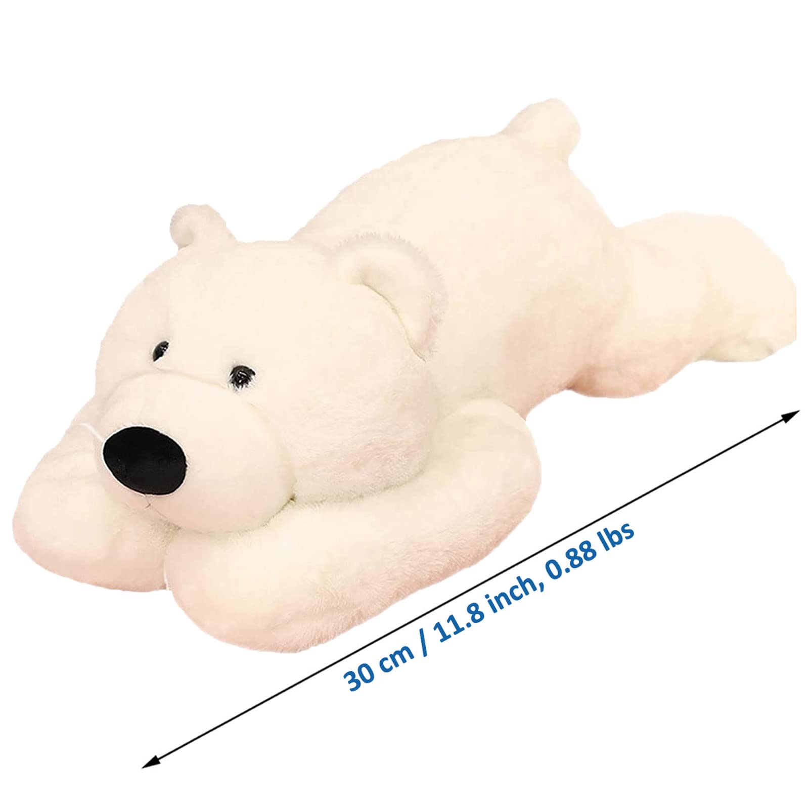 Doireum Weighted Polar Bear Stuffed Animal Plush Toy 11.8 inch White