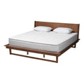 Baxton Studio Macayle Mid-Century Modern Ash Walnut Finished Wood King Size Platform Bed