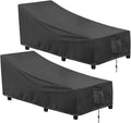 Outdoorlines Outdoor Waterproof Patio Chaise Lounge Chair Cover - Uv Resistant Lounger Covers Heavy Duty Weatherproof Patio Sofa Furniture Covers, 2 Packs, 84Wx32Dx32H Inches, Black