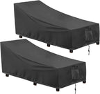 Outdoorlines Outdoor Waterproof Patio Chaise Lounge Chair Cover - Uv Resistant Lounger Covers Heavy Duty Weatherproof Patio Sofa Furniture Covers, 2 Packs, 84Wx32Dx32H Inches, Black