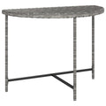 vidaXL- Patio Table with Poly Rattan Material and Powder-Coated Steel Frame - Outdoor Garden Table - Gray, Measurements: 39.4"x19.7"x29.5" - Assembly Required
