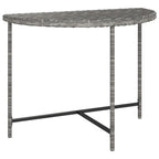 vidaXL- Patio Table with Poly Rattan Material and Powder-Coated Steel Frame - Outdoor Garden Table - Gray, Measurements: 39.4"x19.7"x29.5" - Assembly Required