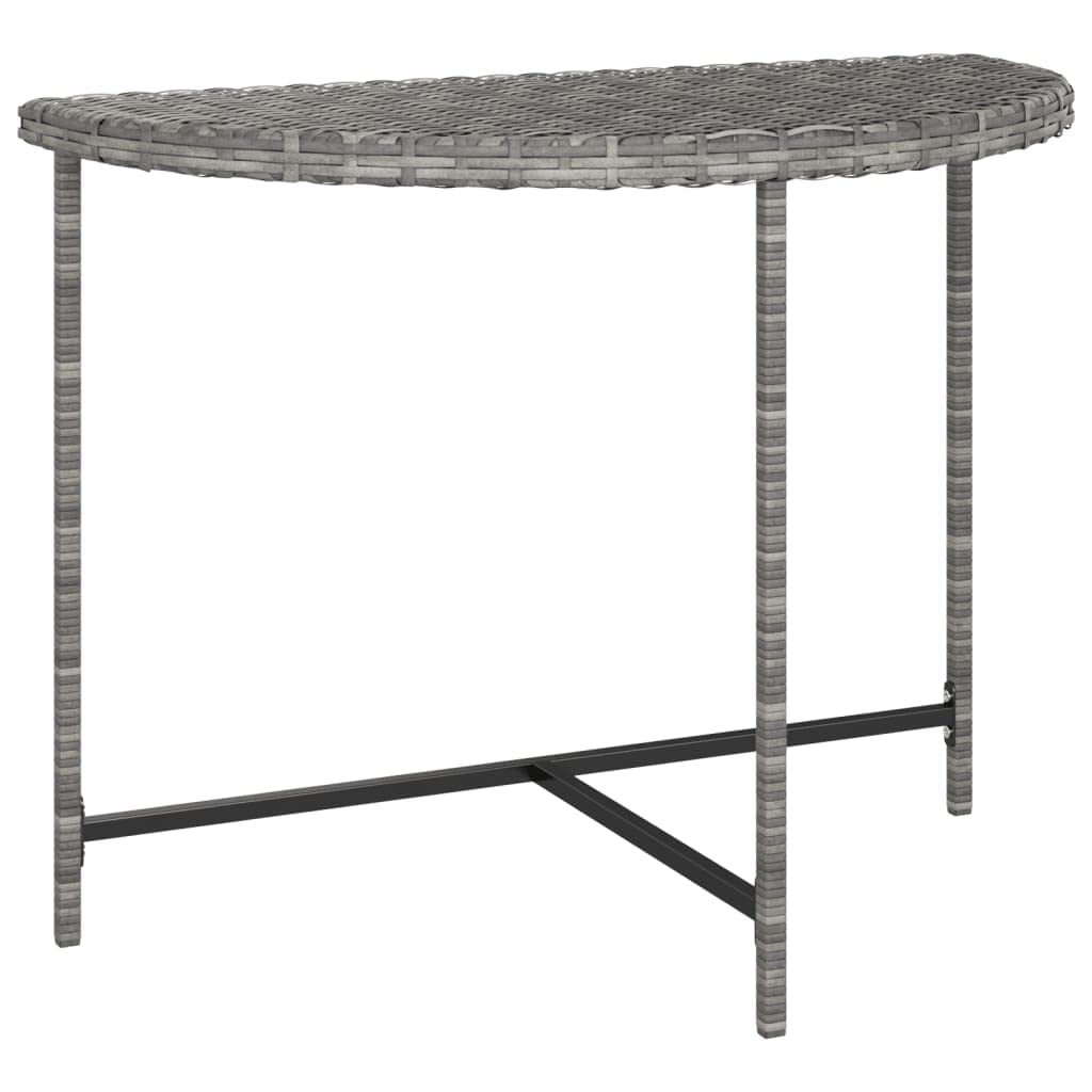 vidaXL- Patio Table with Poly Rattan Material and Powder-Coated Steel Frame - Outdoor Garden Table - Gray, Measurements: 39.4"x19.7"x29.5" - Assembly Required