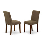 East West Furniture Mlab3-Mah-18 3 Piece Dinette Set For Small Spaces Contains A Rectangle Dining Table With Butterfly Leaf And 2 Coffee Linen Fabric Parson Chairs, 36X54 Inch, Mahogany