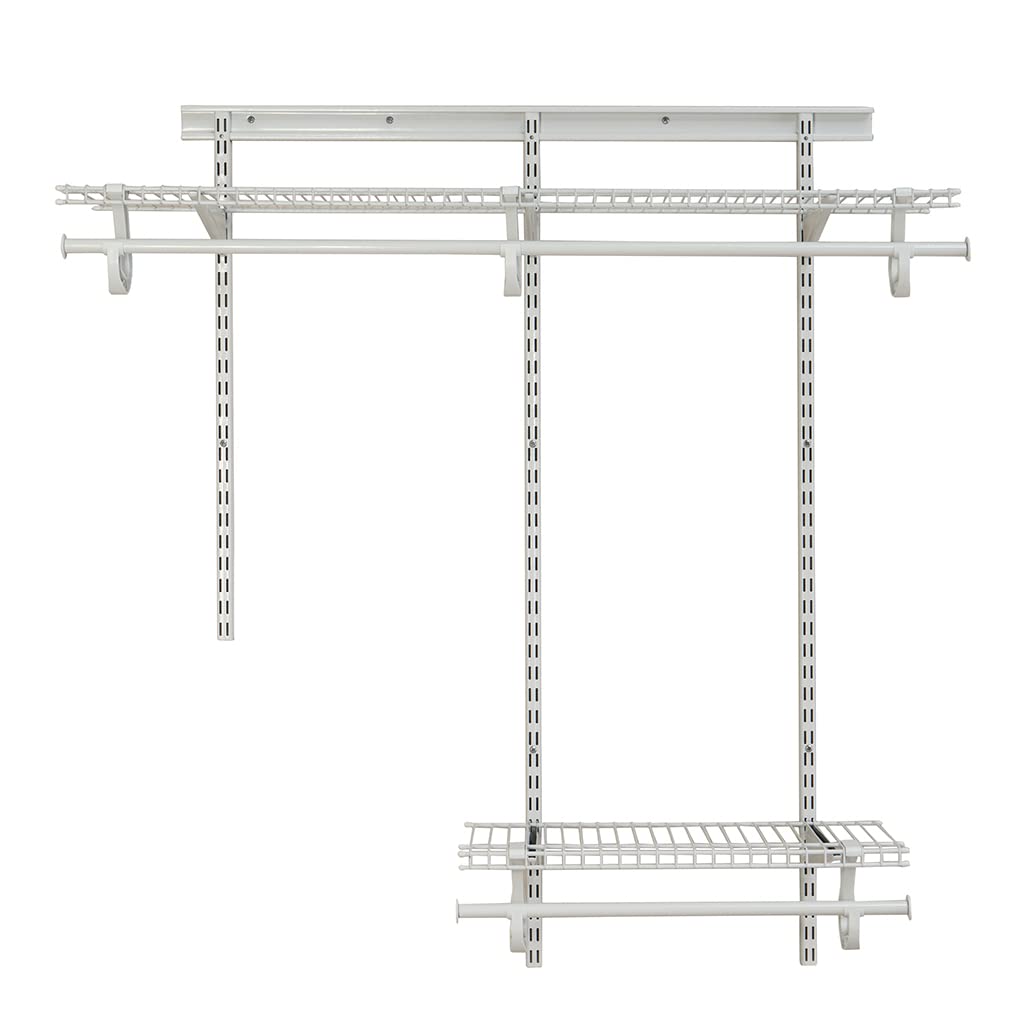 ClosetMaid 2087 ShelfTrack 2ft. to 4ft. Adjustable Closet Organizer Kit, White