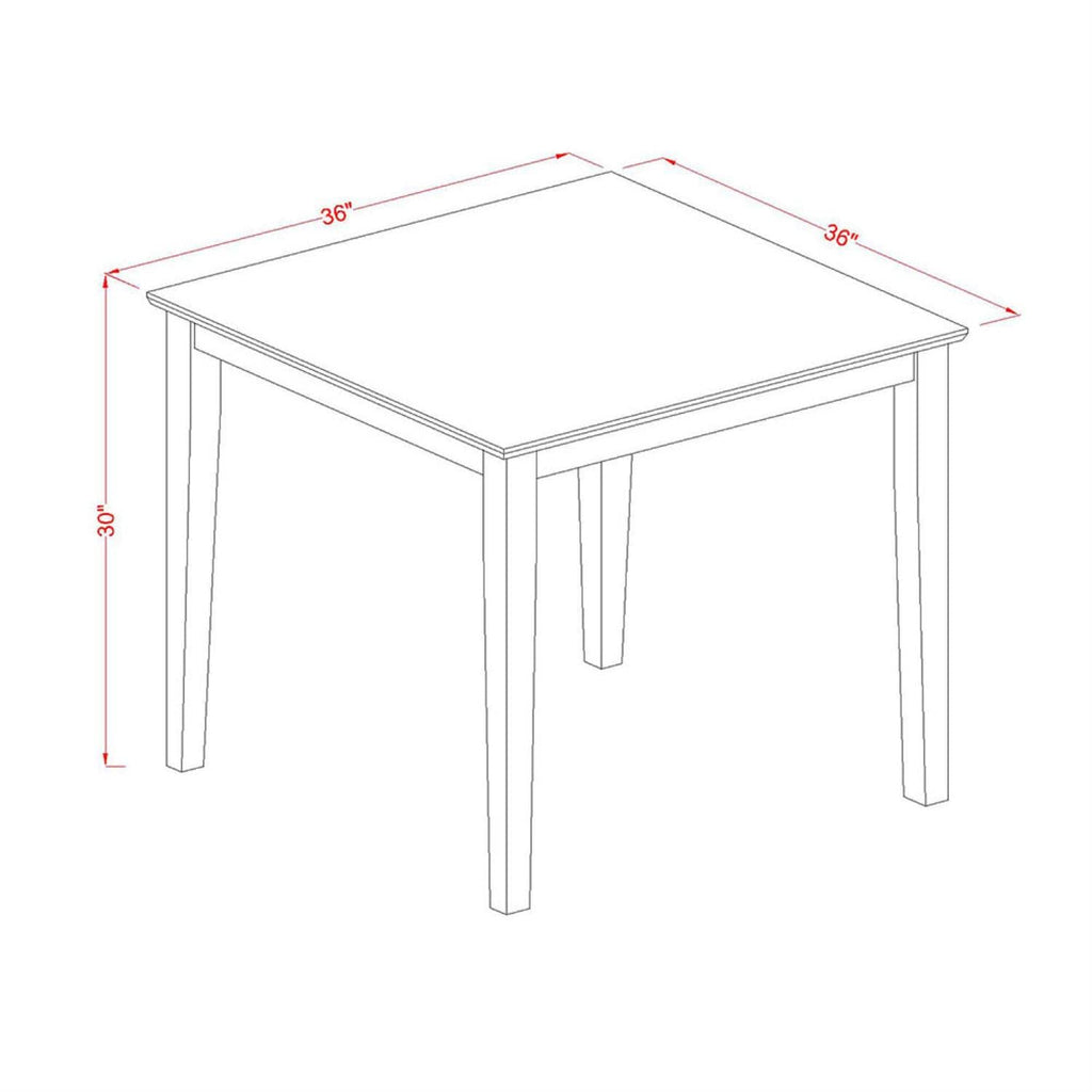East West Furniture OXAN3-OAK-C 3 Piece Dining Table Set for Small Spaces Contains a Square Dining Room Table and 2 Linen Fabric Upholstered Chairs, 36x36 Inch, Oak