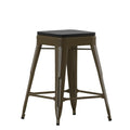 Modern Industrial Metal Counter Stoolwith Poly Resin Seat, Set of 4