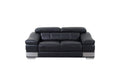 HomeRoots 31-39 Modern Black Leather Loveseat