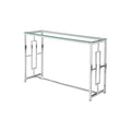 Best Master Furniture Silver Stainless Steel Glass Sofa Table Silver/Glass