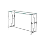 Best Master Furniture Silver Stainless Steel Glass Sofa Table Silver/Glass