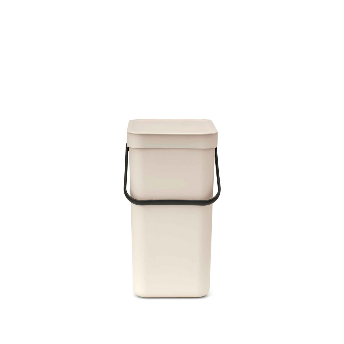 Brabantia Sort & Go Recycle Bin 3.2 Gallon/12L (Soft Beige), SpaceEfficient Recycle Container with Handle, Kitchen Garbage Can 