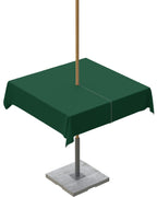 Queenker Sea Green Outdoor Tablecloth With Umbrella Hole And Zipper, Solid Color Table Cover For Square Tables Waterproof Tablet
