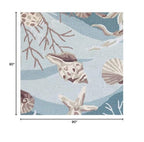 HomeRoots 90 X 90 Seafoam Polyester Rug
