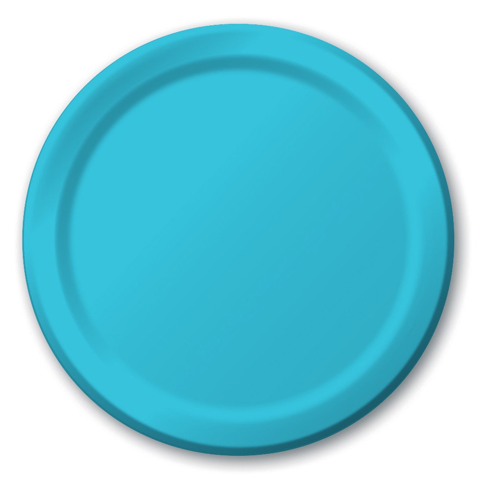 Creative Converting Bermuda Blue Plain Banquet Paper Plates-24pc / 10'', (10.25'')(24 Pack)