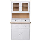 vidaXL Highboard White 93x40.5x180 cm Solid Pine Panama Range