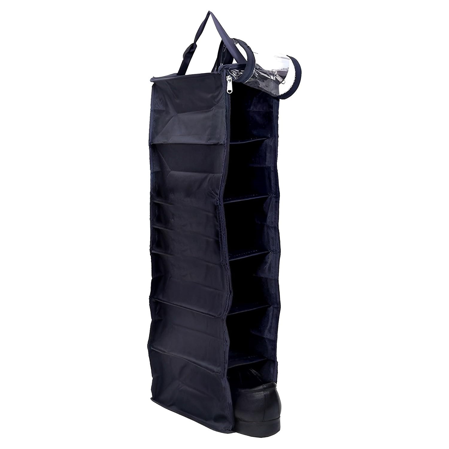Kuber Industries NonWoven 6 Shelf Hanging Shoes Organizer | Non Woven Foldable Closet Organizer | Wardrobe Organizer With Side 