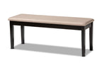Baxton Studio Teresa Modern and Contemporary Transitional Sand Fabric Upholstered and Dark Brown Finished Wood Dining Bench