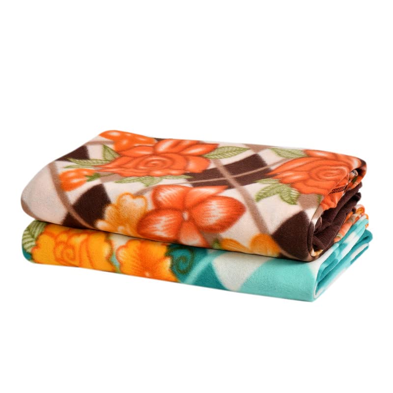 BSB HOME Printed Polar Fleece Single Bed All Season Blanket/Comforter/Dohar 250TC  Pack of 2 (58x88 Inch, Multicolour, Pink, Or