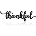 Hotop Metal Wall Decor Rustic Letter Signs Black Wall Art Hanging Word Cutout Decoration for Home (Thankful Style)