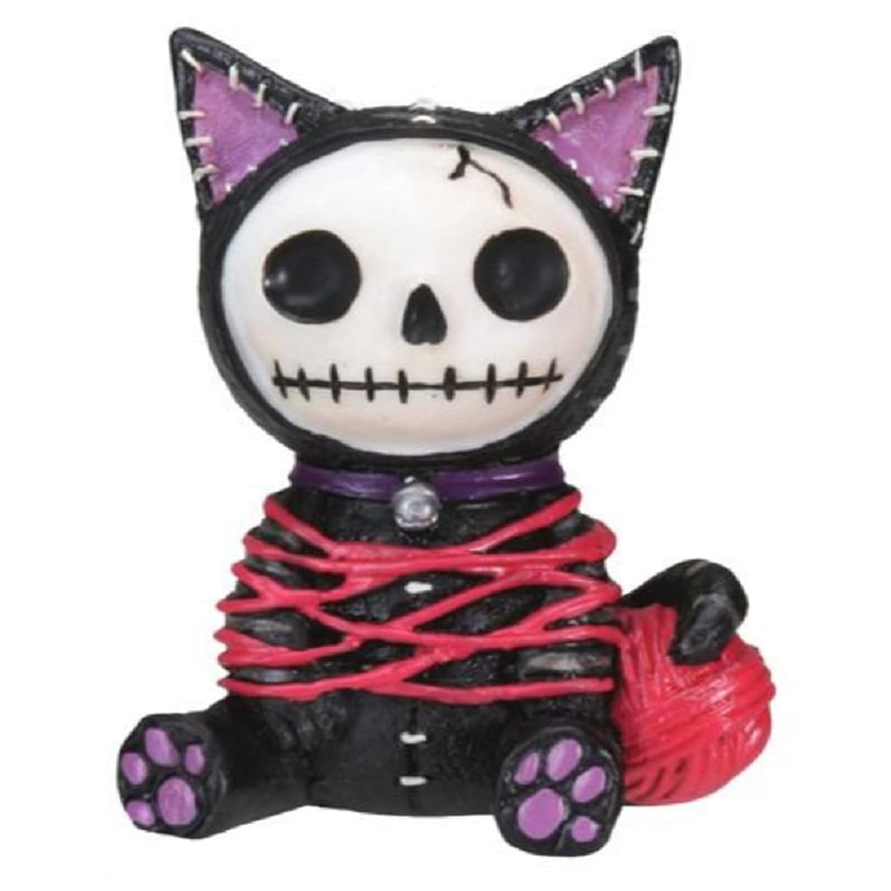 Black Mao Mao Cat Furry Bones Statue Display