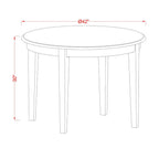 East West Furniture Boston 3 Piece Kitchen Set for Small Spaces Contains a Round Room Table and 2 Linen Fabric Upholstered Dining Chairs, 42x42 Inch, Cappuccino