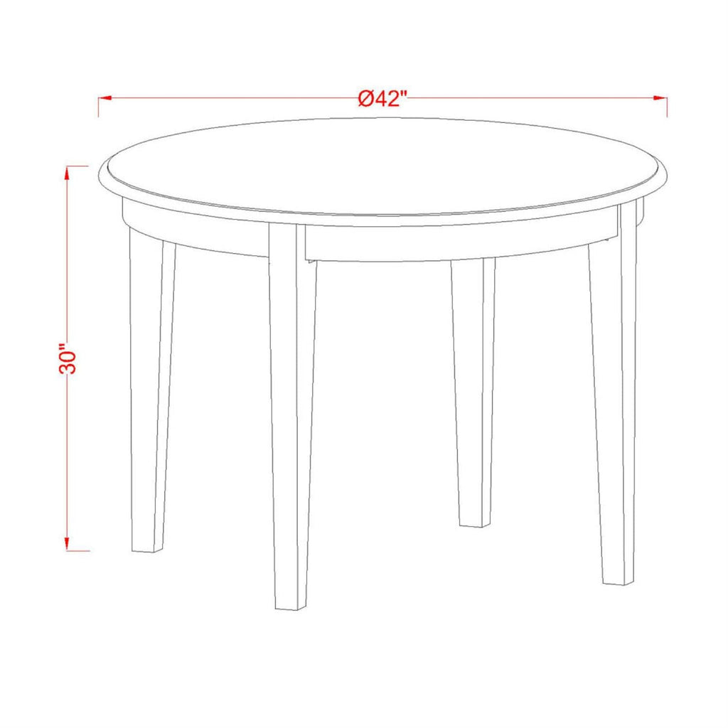 East West Furniture BOST3-CAP-LC 3 Piece Modern Dining Table Set Contains a Round Kitchen Table and 2 Faux Leather Dining Room Chairs, 42x42 Inch, Cappuccino