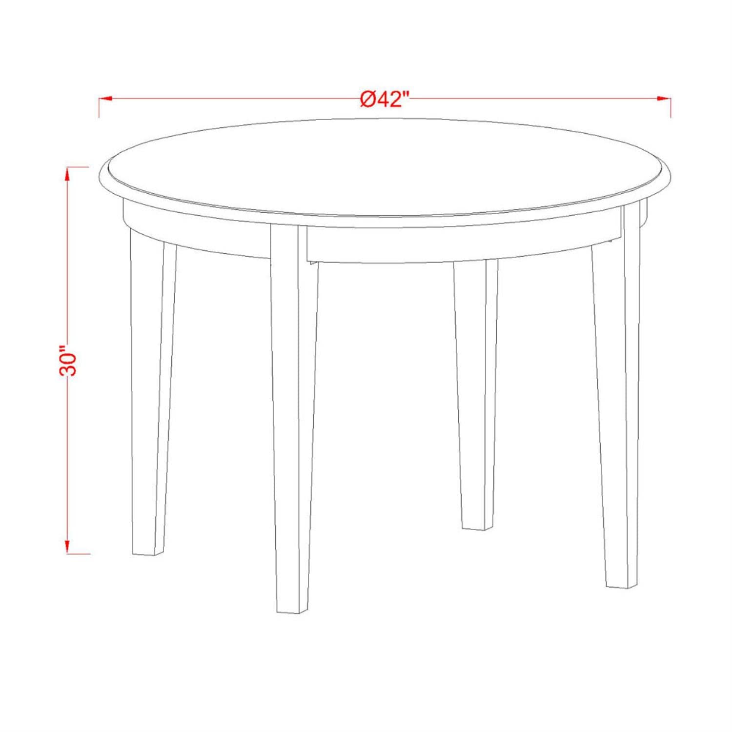 East West Furniture Boip3-Lwh-W 3 Piece Kitchen Table Set For Small Spaces Contains A Round Dining Room Table And 2 Dining Chairs, 42X42 Inch, Linen White