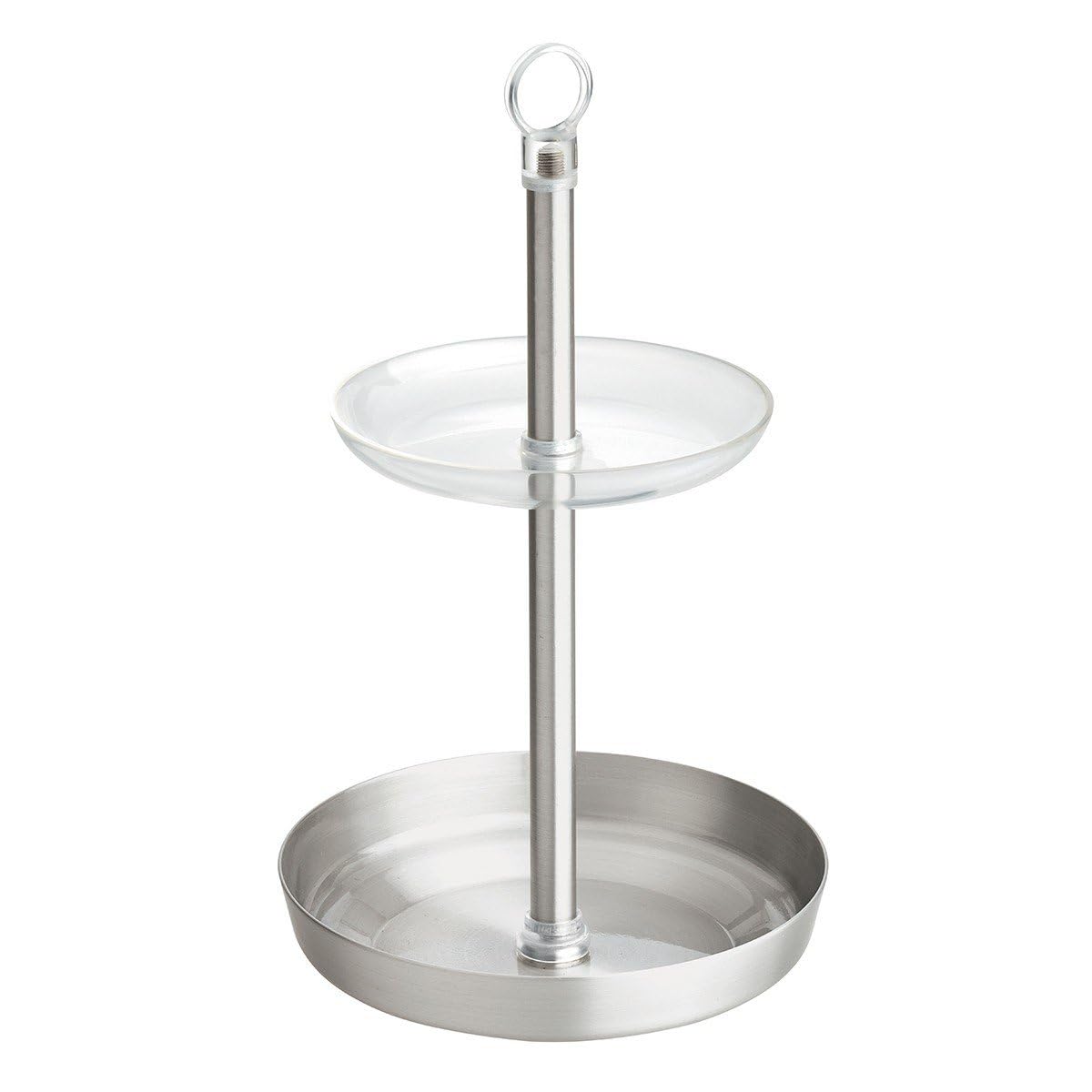 Idesign Austin 2Tier Vanity Tray And Accessory Holder For Bathroom, Bedroom, Desk  Clear And Brushed