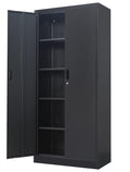 Metal Storage cabinets with Locking Doors and Adjustable Shelves, Steel Storage cabinet for garage, Office, classroom - Black