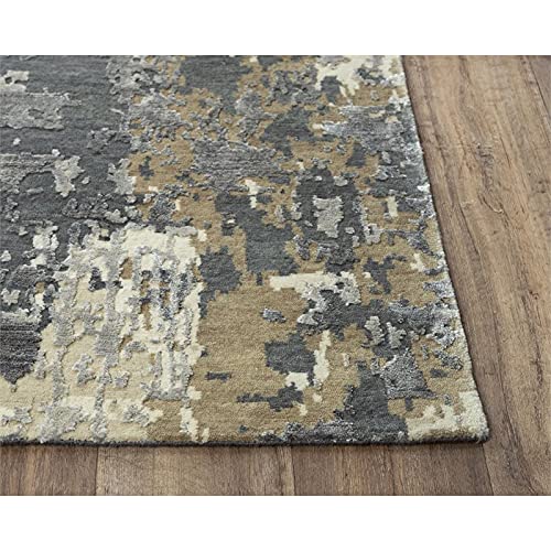 Noble 6' X 9' Abstract Ivory/Gray/Brown/Beige Hand Knot Area Rug