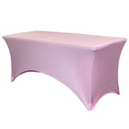Your Chair Covers Rectangular Spandex Table Covers 6Ft Fitted Tablecloth Wedding Event Patio Table Decorations Elastic Fabric Stretch Table Covers For 6 Ft Folding Table (Pink)