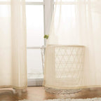 Miulee 2 Panels Solid Color Cream Sheer Curtains 96 Inches Long Elegant Grommet Window Voile Panels/Drapes/Treatment For Bedroom Living Room (54X96 Inch), Cream Beige
