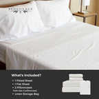Bedvoyage Soft King Sheets - Melange Luxury Bedroom Sheet Set, 4Pc Softest Cooling Bedding, Viscose Derived From Bamboo And Cotton, Deep Pocket 18' - Snow