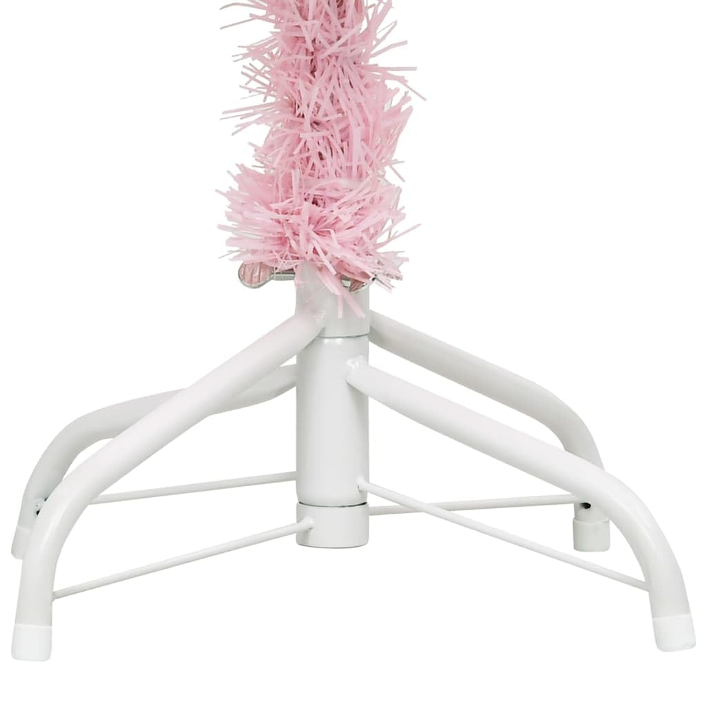 vidaXL 4ft Pink Artificial Christmas Tree - Durable PVC, Steel Stand, Easy Assembly for Indoor/Outdoor Use