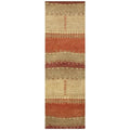 Desert 2'6" X 8' Abstract Maroon/Tan/Orange/Beige Hand Tufted Area Rug