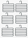 Homzo 5 Layer Space Saving Hanger | Multi Layer Clothes Organizer Hanger For Pants, Jeans, Scarves & Ties Set Of 6