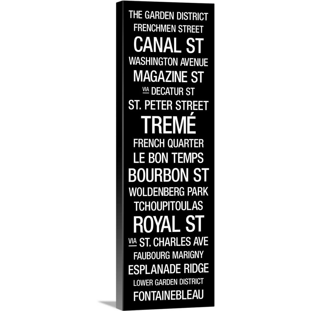 CANVAS ON DEMAND Bus Roll: New Orleans Canvas Wall Art Print by Kate Lillyson, Home Decor, Black and White Artwork, 12  x36in