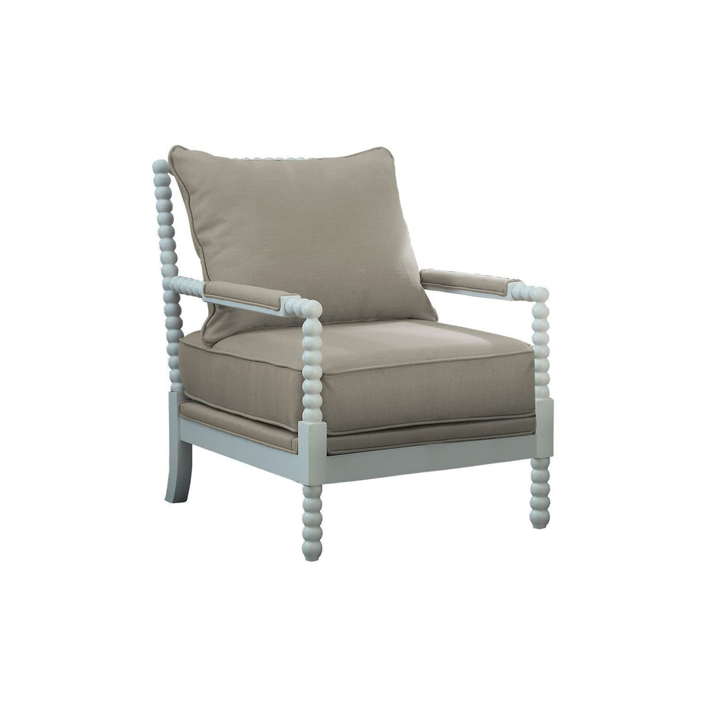 Best Master Furniture Hl32 West Palm Solid Wood Living Room Accent Chair In Beige/White