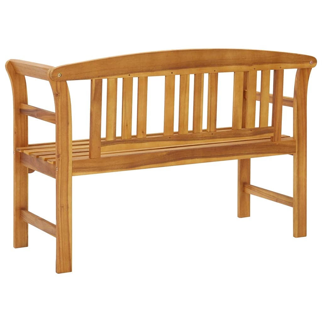vidaXL Solid Wood Acacia Patio Bench with Cushion Garden Outdoor Balcony Backyard Terrace Porch Wooden Lounge Seating Furniture 47.2"
