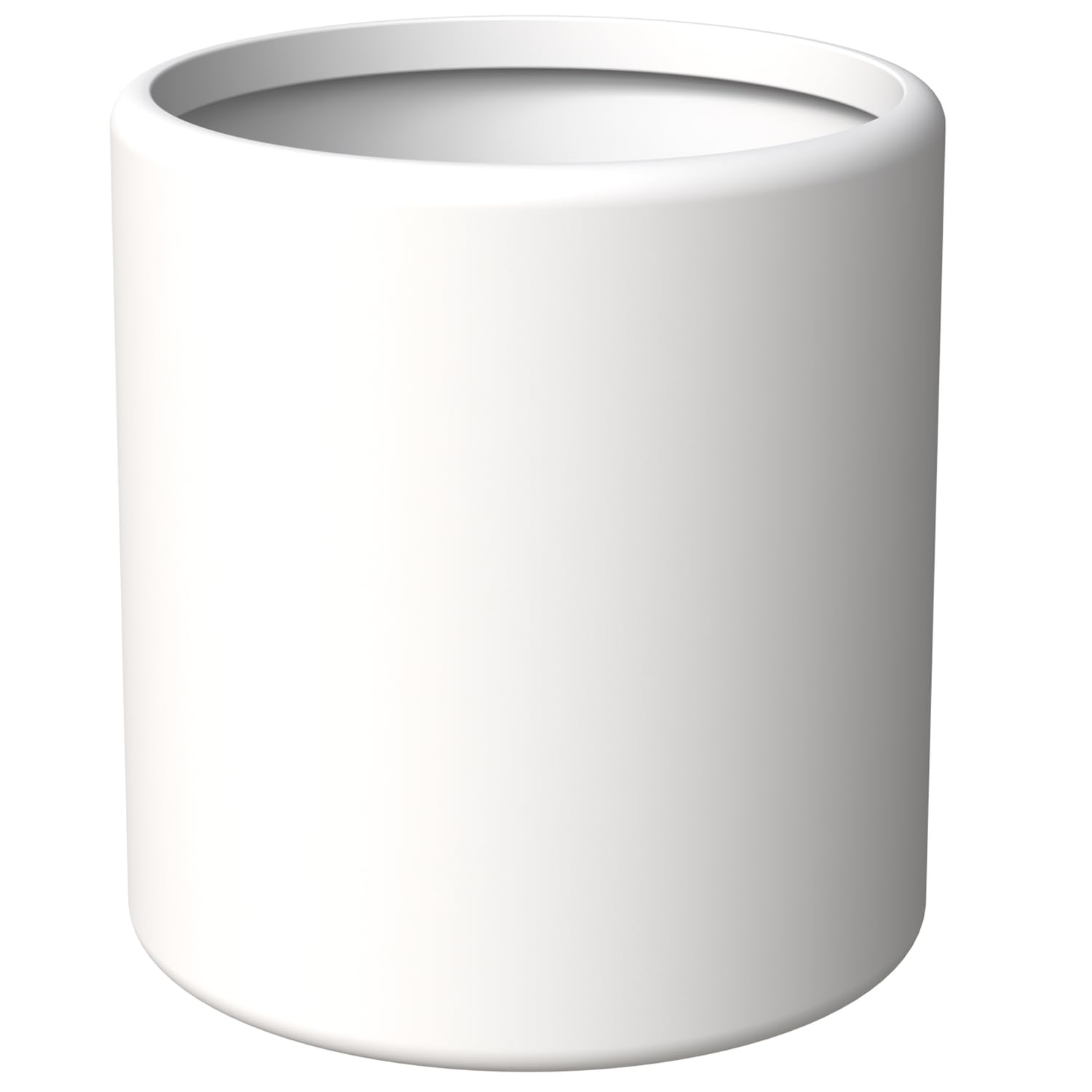 Tundra Series Poly Stone cylindrical Shape Planter in White 12 Dia, 14.2 High