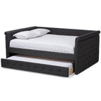 Baxton Studio Alena Modern and Contemporary Grey Fabric Upholstered Full Size Daybed with Trundle