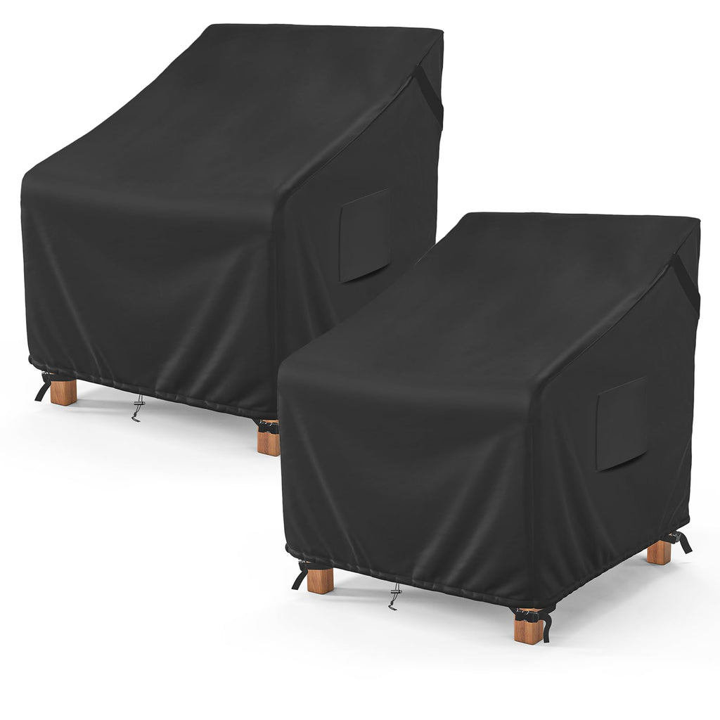 Mr. Cover Outdoor Chair Covers Waterproof, Patio Furniture Covers For Rocking Chair, Fits Up To 38W X 40D X 34H Inches, Air Vent And Handles Included, Black, 2 Pack