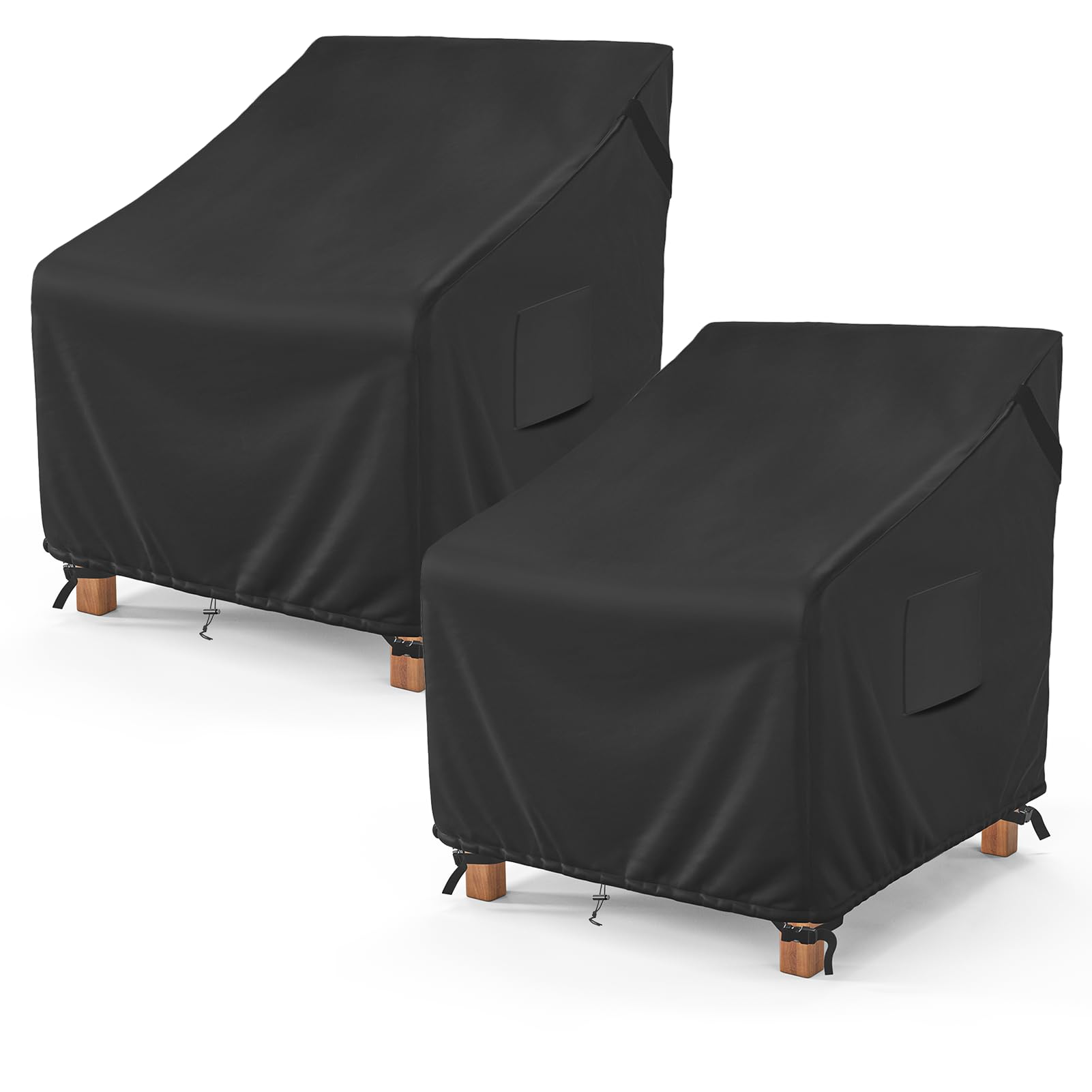 Mr. Cover Outdoor Chair Covers Waterproof, Patio Furniture Covers For Rocking Chair, Fits Up To 38W X 40D X 34H Inches, Air Vent And Handles Included, Black, 2 Pack