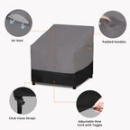 Easy-Going Outdoor Chair Cover Waterproof, Heavy Duty Patio Chair Cover, Windproof Outdoor Furniture Cover With Air Vent (2 Pack-33.5Wx31.5Dx36H Inch, Gray/Black)