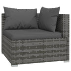 vidaXL Patio Lounge Set 12 Piece with Cushions Garden Outdoor Lawn Yard Terrace Balcony Seat Seating Sofa Lounge Set Furniture Gray Poly Rattan