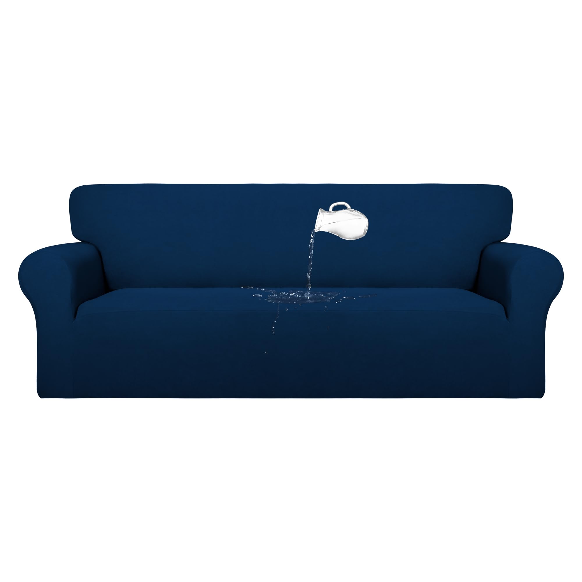 Purefit 100% Dual Waterproof Couch Cover Slipcovers For Couches And Sofas - Stretch Non Slip Fleece Sofa Covers Washable, Leakproof Furniture Protector For Kids, Pets, Dog (Oversized Sofa, Navy)