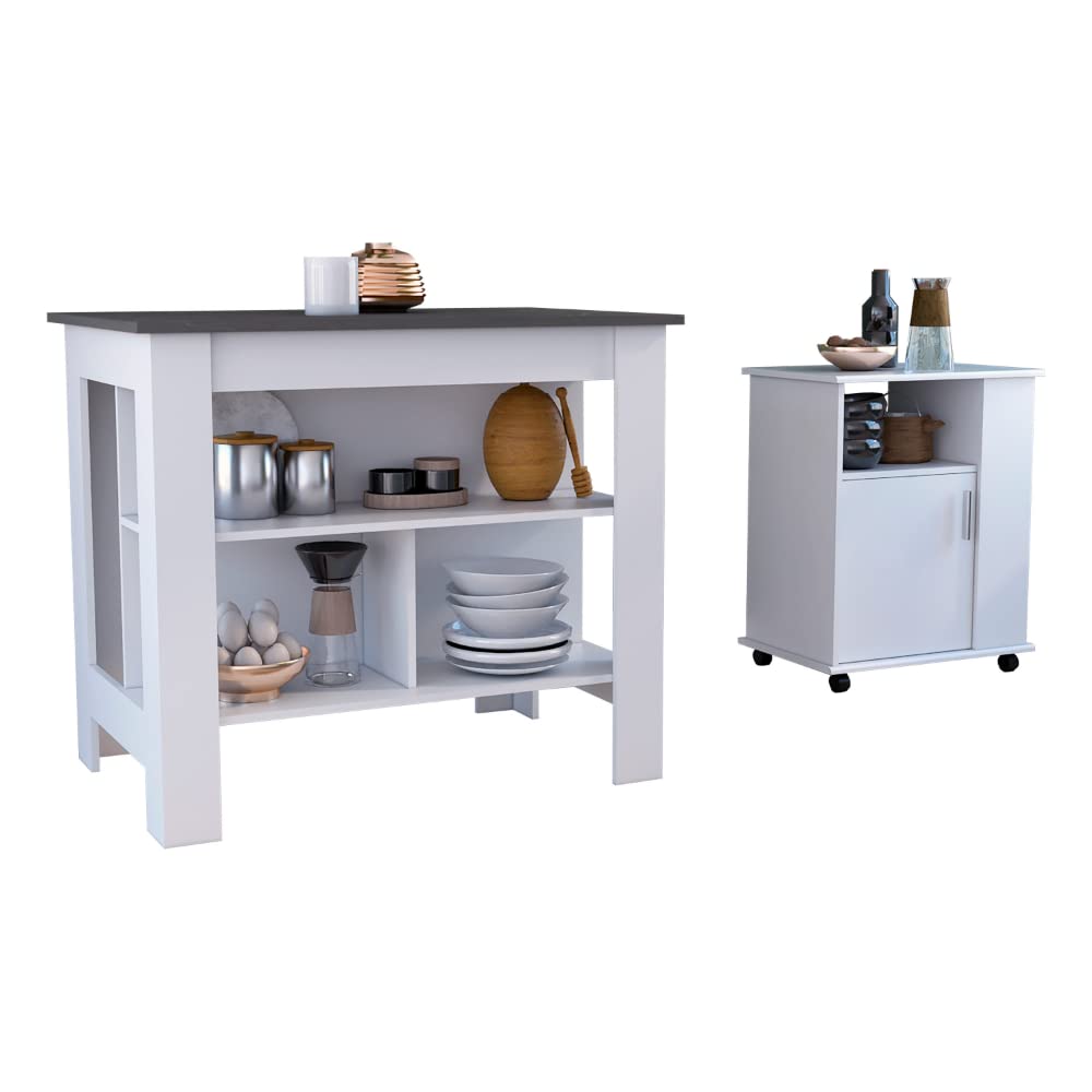 Stamford Kitchen Set,35.4" H X 40.5" W X 27.5" D,White/Onyx