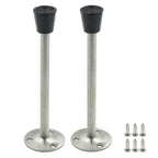 Rannb Door Stopper Stainless Steel Wall Mount Doorstop With Rubber Tip 160Mm/6.3' Total Length - Pack Of 2
